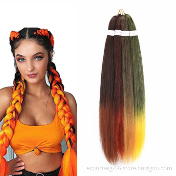 High Temperature 26 Inch EZ Braids Pre Stretched Hair Expression ez  Hair for Braiding Yaki Ombre Pre stretched Braiding Hair